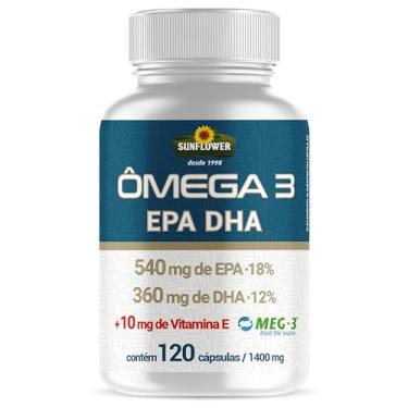 Imagem de Ômega 3 EPH - DHA + Vitamina E - Certificado MEG-3 - Livre de Metais Pesados - 120 cápsulas Sunflower.