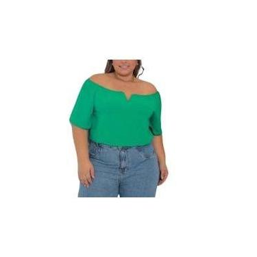 Imagem de Blusa duna ombro a ombro plus size decote v feminino - Filó Modas, M, 