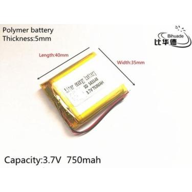 Imagem de 503540 2 Fios 750mah 3,7v 5mm X 35mm X 40mm Bateria - - bgb