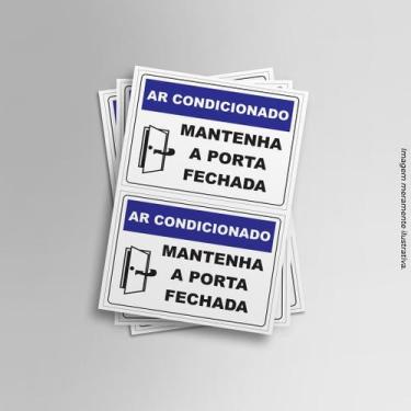 Imagem de Adesivo Ar condicionado Mantenha a porta fechada - PRESENTE-BRINDE