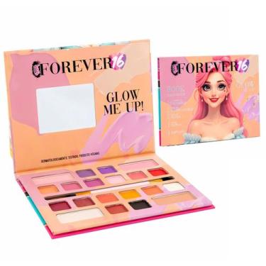 Imagem de Makebrinq Caixa Forever Glow Paleta De Maquiagem Infantil Com Espelho 