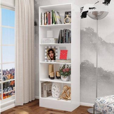 Imagem de Estante para Livros Clarice 4 Prateleiras Branco - Carioca Móveis