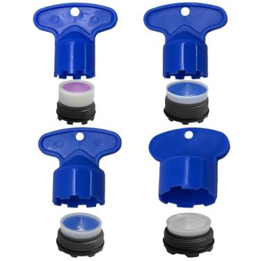 Imagem de LiXiongBao Chave de remoção de chave aeradora de 4 tamanhos com 4 peças de aerador de torneira para aeradores M 16,5 18,5 21,5 24