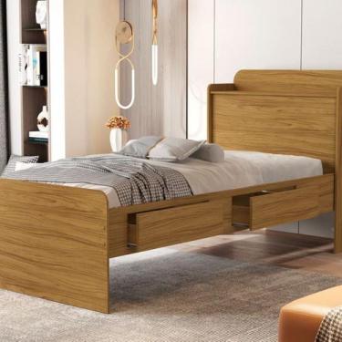Imagem de Cama Solteiro com Baú 2 Gavetas Tamires - Madec
