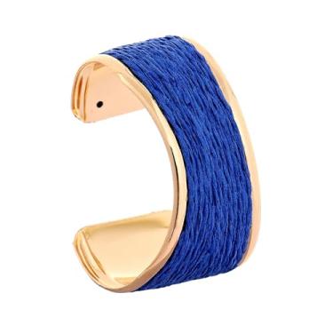 Imagem de JHWZAIY Pulseira feminina de ráfia, colorida, grossa, declaração, onda irregular, férias, tropical, praia, primavera, verão, pulseira aberta à mão, boho, acessórios de bijuteria, One Size, Ráfia, Sem