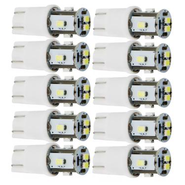 Imagem de 10 Lampadas Pingao T10 Tipo Torre 6 Leds 36mm Esmagada 1.8w Branco