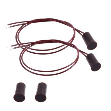 Imagem de FOCMKEAS Sensor De Contato Porta Janela Segurança Com Fio Embutido, 2 Peças, Normalmente Fechado, Interruptor Magnético Alarme Fios, Abs Marrom, Rc-33
