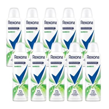 Imagem de Kit 10 Desodorante Rexona Stay Fresh Bamboo e Aloe Vera Aerosol Antitranspirante 48h 150ml