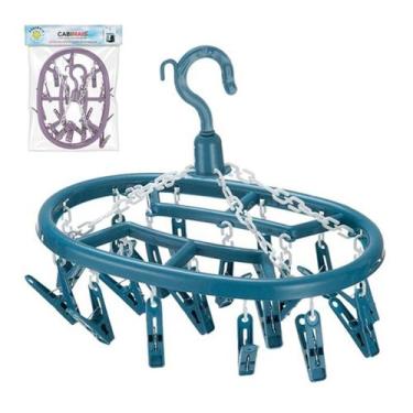 Imagem de Mini Varal Oval Roupa Íntima Com 18 Prendedores Lavanderia - Cabimais