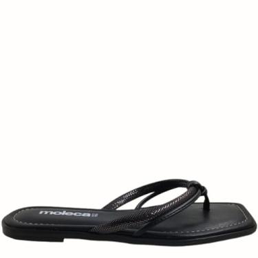 Imagem de Rasteirinha Feminina Casual Dia a Dia Bico Quadrado Moleca 5491.101