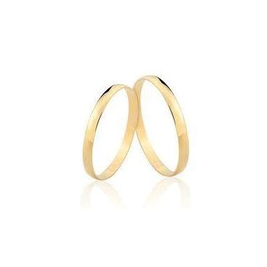 Imagem de Par Alianças Casamento Ouro 18 K Namoro Noivado Tradicional Compromiss