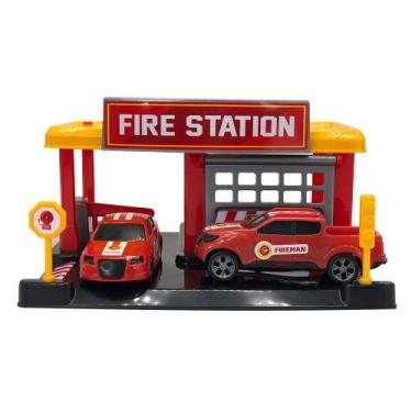 Imagem de Estação de Bombeiro de Brinquedo Fire Station com 2 carrinhos de Brinq