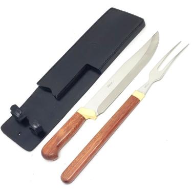 Imagem de Kit Churrasco Arkhip Picanheira Grill 10'' Cabo Madeira Bainha