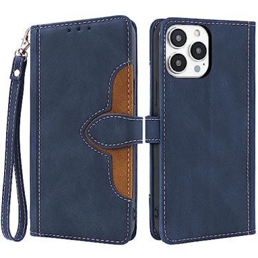 Imagem de SharkProten Capa para Xiaomi 14 Ultra com proteção RFID capa flip de couro PU capa carteira com fecho magnético suporte slot para cartão capa de telefone com cordão azul