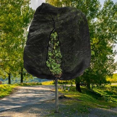 Imagem de Sacos grandes de rede para árvores frutíferas de 3 m x 3 m, capa de jardim de malha ultrafina com cordão e zíper, prevenindo pássaros, esquilos para proteção de frutas e vegetais (preto)