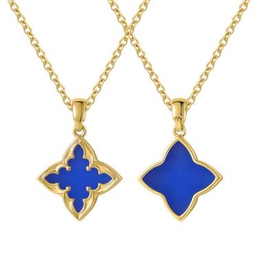 Imagem de Enforgio Colar feminino de trevo, banhado a ouro 14K, corrente gargantilha ajustável, pingente delicado da sorte, joia de presente, 45, Cobre Aço inoxidável Pedra, Sem Pedra Preciosa