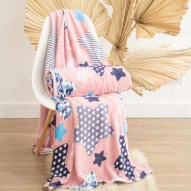 Imagem de Cobertor Soft Microfibra Solteiro Estampa Estrela - SLC