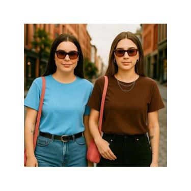 Imagem de KIT 2 T-Shirts com Azul Bebê e Varias Cores 100% Algodão Leve e Modern