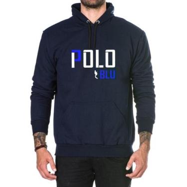 Imagem de Moletom Hoodie Polo Blu Agasalho com Capuz e Bolso Inverno - GP, Marin