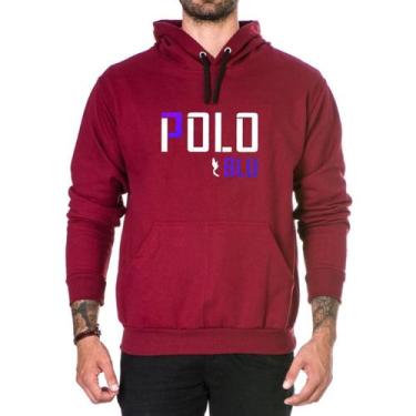 Imagem de Moletom Hoodie Polo Blu Agasalho com Capuz e Bolso Inverno - GP, Bordô