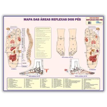Imagem de Mapa Áreas Reflexas Do Pés Gigante Dobrado 1,20 X 0,90m - Fisioterapia