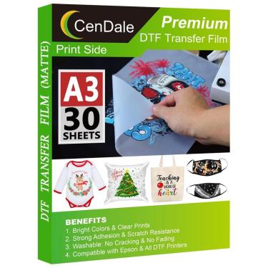 Imagem de Película de transferência Cendale DTF A3 (297 mm x 420 mm) 30 folhas