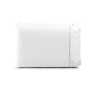Imagem de Par de Fronhas 70cm x 50cm 2 Peças Paris  Percal 150 Fios 100% Algodão - Branco