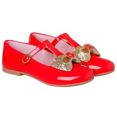 Imagem de Sapatilha Infantil Juvenil Boneca Mary Jane Tira T Confortável Sapato Menina Social Festa My ToT (Vermelha, BR, Criança de 9 a 12 anos, Numérico, 31)