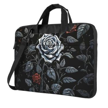 Imagem de Capa para laptop rosa gótica à prova de choque protetora para notebook bolsa portátil à prova d'água para homens e mulheres, Preto, 15.6 inch