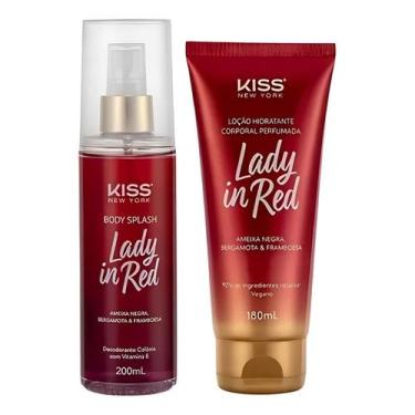 Imagem de Kit para Presente Lady In Red Body Splash E Hidratante Kiss Ny Kit Hid
