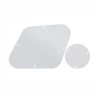 Imagem de ROZILO Placa traseira de controle LP e placa de interruptor capa de cavidade Pickguard para Epiphone Les Paul White 3Ply