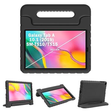 Imagem de Thoreta Capa infantil para Samsung Galaxy Tab A 10.1 (2019) modelo SM-T510/T515, leve, à prova de choque, adequada para crianças, EVA com alça conversível, preta