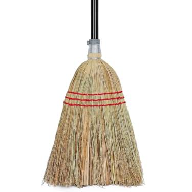 Imagem de Vassoura de milho resistente, vassoura doméstica interna e externa, adequada para varrer cascalho, folhas caídas e areia no quintal, garagem, gramado, caminho de pedra e piso de concreto (comprimento