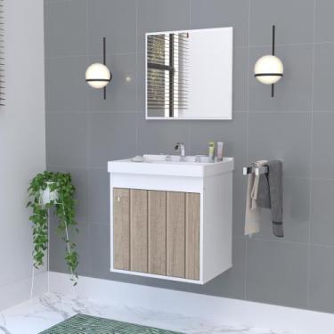 Imagem de Kit Gabinete Banheiro Em Mdf Com Espelheira - Veneto Berlin - Riverzza