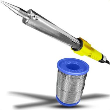 Imagem de Kit Ferro De Solda 127V 100W Profissional + Solda Fina 250g - Startool