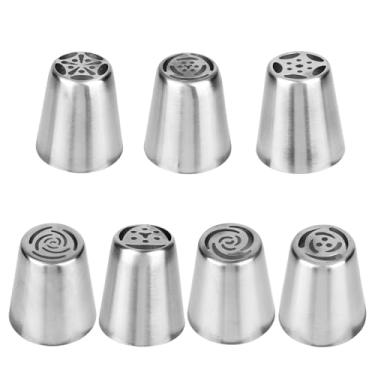 Imagem de 7un. Bicos Confeitar Russos, Kit Confeitar Flores Aço Inoxidável Bico para Decoração de Bolos para Bolo Sobremesa Biscoito