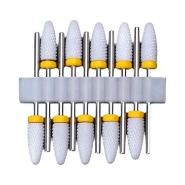 Imagem de Conjunto De Brocas De Cerâmica Para Unhas, 10 Peças Para Máquina Elétr