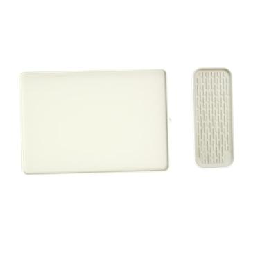 Imagem de ＫＬＫＣＭＳ Conjunto de tapetes de silicone para café, talheres removíveis, almofada de drenagem para manter a limpeza, tapetes para secar pratos, tapete de bar, Branco