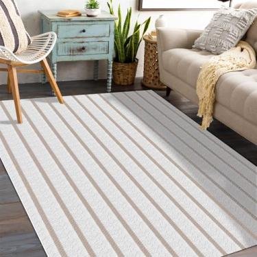 Imagem de Tapete de Sala Algod‹o Mandacaru 1,50 x 1,00 Lavavel em Maquina Listra Nude