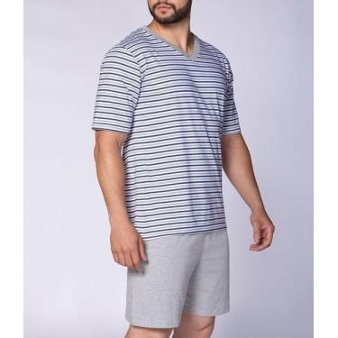 Imagem de Pijama Curto Lupo 28021-001 Masculino Listrado Algodão T. P/XG, GG, 82