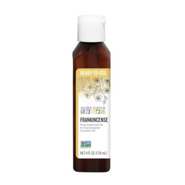 Imagem de Aura Cacia Óleo essencial de olíbano pronto para usar em óleo de coco fracionado | Testado GC/MS para pureza | 118 ml