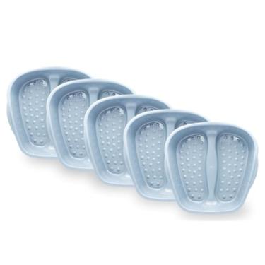 Imagem de Kit 5 Bacias Pedicure Anatômica Pés Unhas Fundo com Relevo