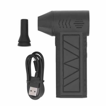 Imagem de Jet Dry Blower poderoso Duster de ar elétrico sem fio 130000rpm Alta velocidade ajustável 4 engrenagem So soprador de ar comprimido com luz LED para limpeza de teclados de (Preto)