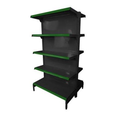 Imagem de Gôndola Prateleira Preta 5 Níveis 40x30 New Plus 1,70 Central Inicial 