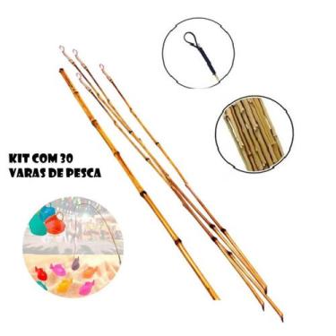Imagem de Jogo 30 Varas de Pesca Festa Junina Pescaria Brincadeira - Real Seda