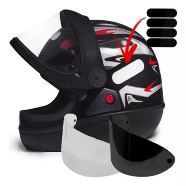 Imagem de Capacete San Marino Automático Preto E Kit Viseiras Adesivo, 58