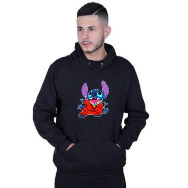 Imagem de Moletom Unissex Canguru Lilo Stitch Alien - Lafre, Preto, M