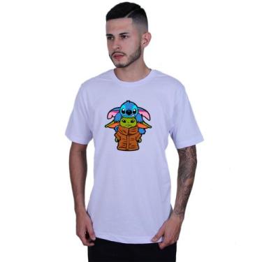 Imagem de Camiseta Unissex Lilo Stitch yoda Star Wars - Lafre, Branco, M