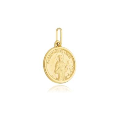 Imagem de Pingente Medalha São Francisco De Assis Ouro Amarelo 18 Kl - Juniorjoi
