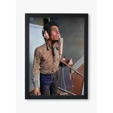 Imagem de Quadro Decorativo C Moldura Ilustração Bob Marley 42x30cm - Kingston A